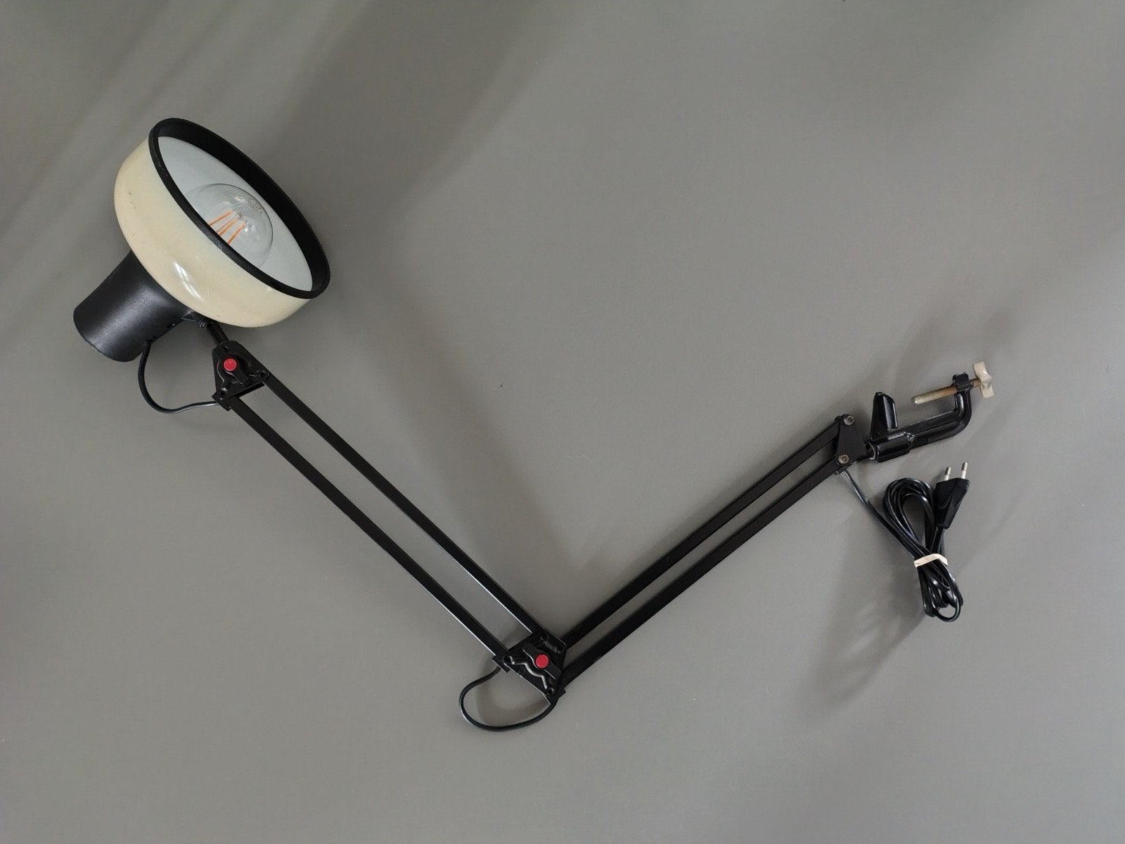 Vintage tekentafellamp / bureaulamp met klem, Huis en Inrichting, Ophalen of Verzenden