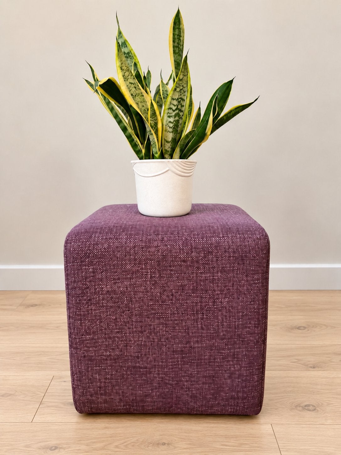 Poef en plant, Ophalen, Zo goed als nieuw, Rond, Minder dan 50 cm
