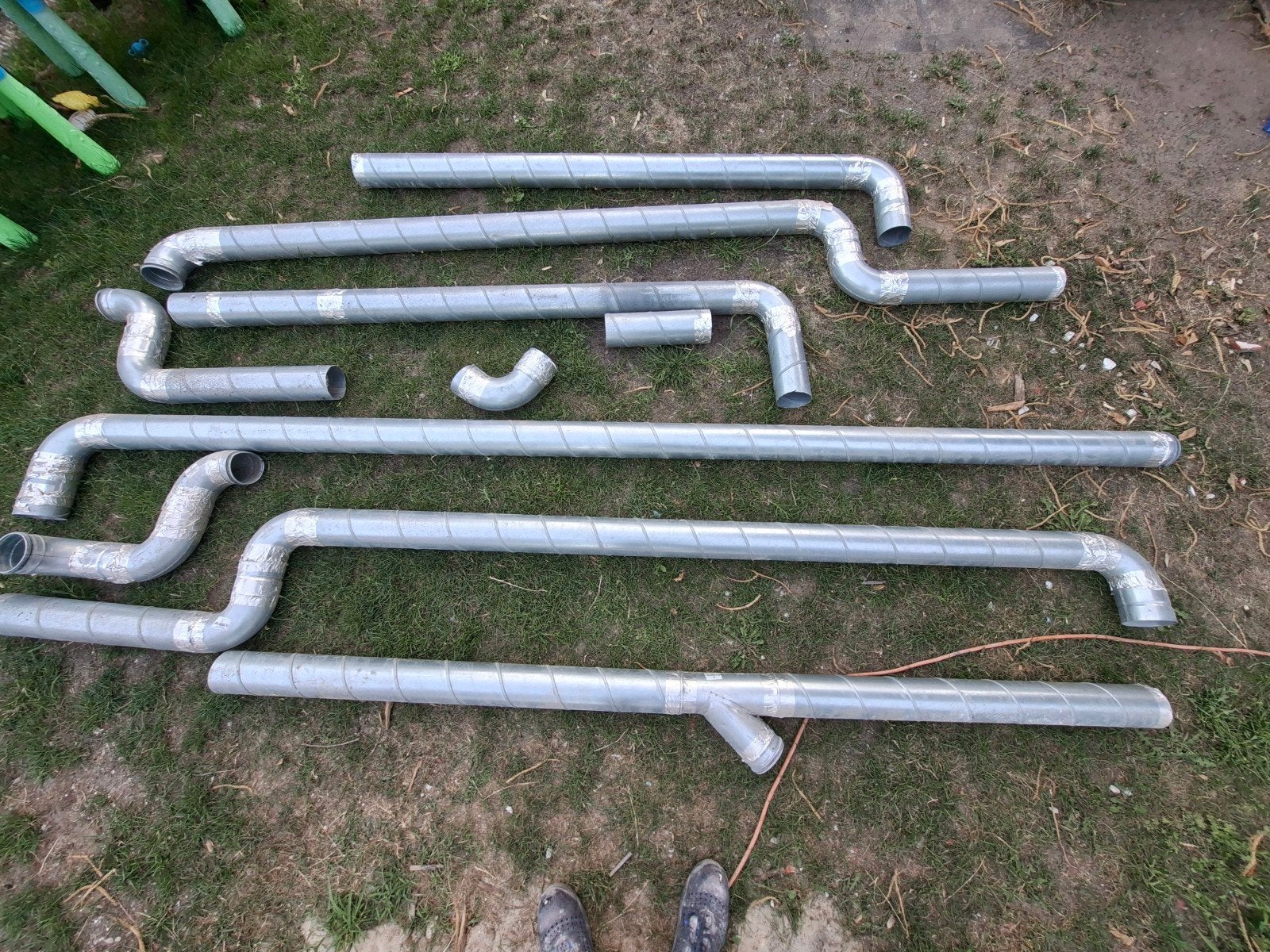 Spirobuis set 100mm - ca. 13m lengte, 13 bochten, 1 Y-stuk, Doe-het-zelf en Verbouw, Buizen en Afvoer, 6 meter of meer, Overige typen