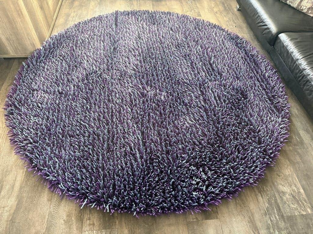 Longbarn Custom Made Bloom Paars – 100% Wol – 250 cm rond, Paars, Rond, Ophalen of Verzenden, 200 cm of meer