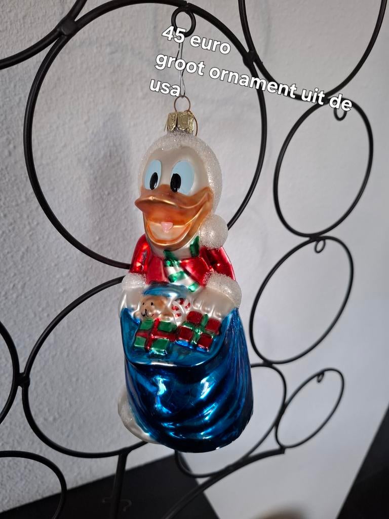 Disney kerst ornament donald duck groot usa glas, Ophalen, Donald Duck, Zo goed als nieuw, Beeldje of Figuurtje