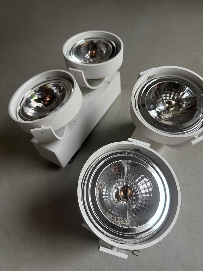 Plafondspots Delta light wit, Ophalen, Halogeen, Gebruikt, Metaal of Aluminium