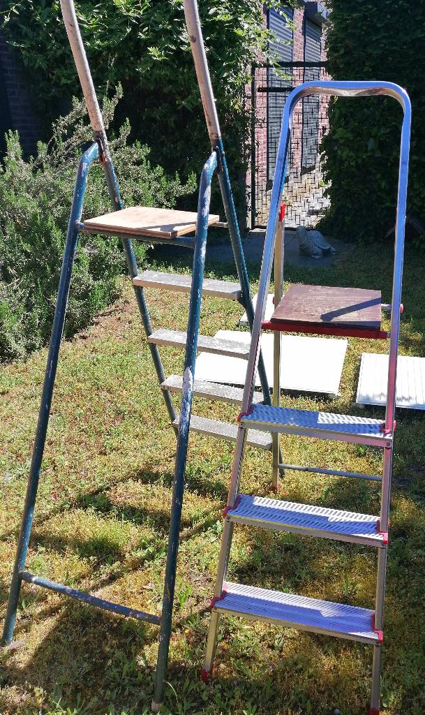 2 aluminium ladder Trap Huishoudtrap klussen schilderen werk, Ophalen, Gebruikt, Trap, Minder dan 2 meter