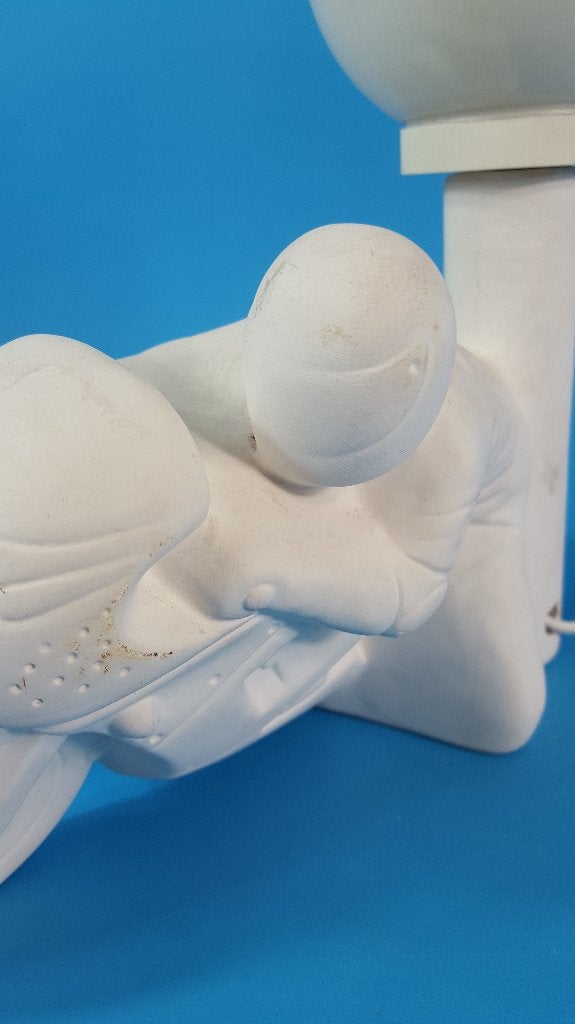 Vintage lamp Motorrijder van gips, bol van kunststof (1) K13, Tweedehands verkoop, Tweedehands verkoop, Gebruikt, Ophalen of Verzenden
