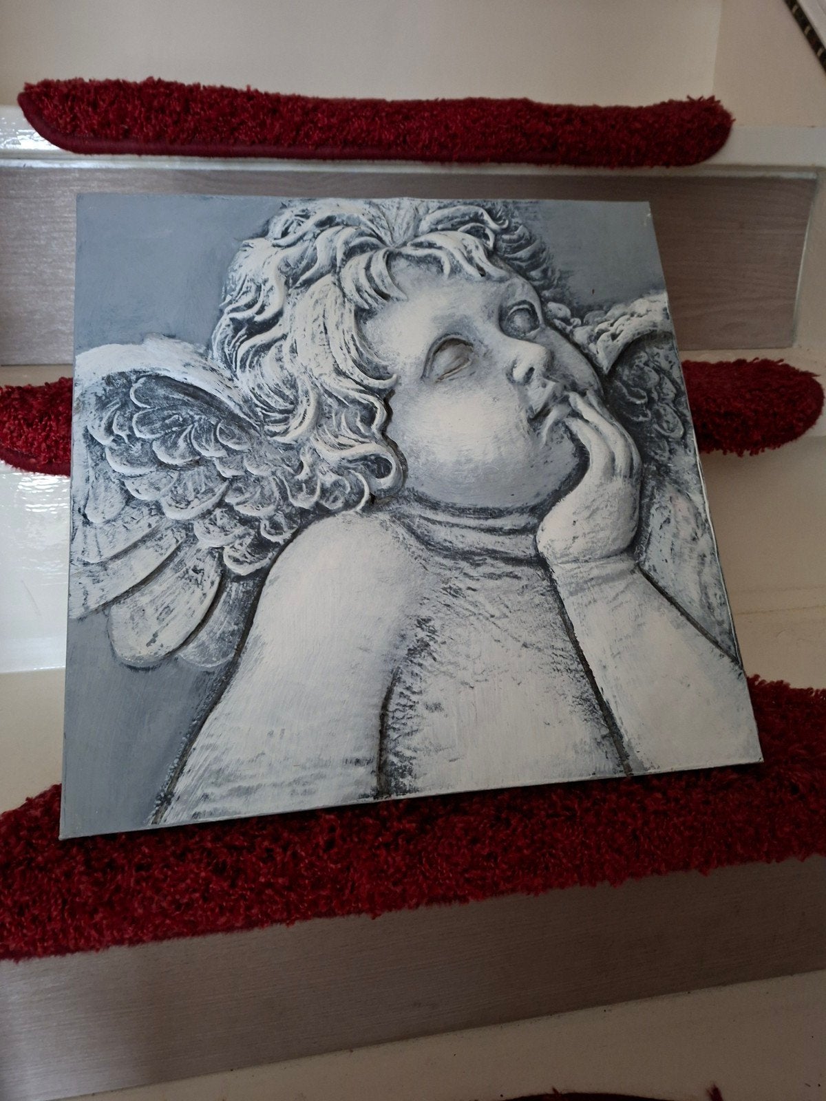 Wanddecoratie Engel - Klassiek Reliëf, Ophalen, Handgemaakt, Wanddecoratie, 20 - 50 cm