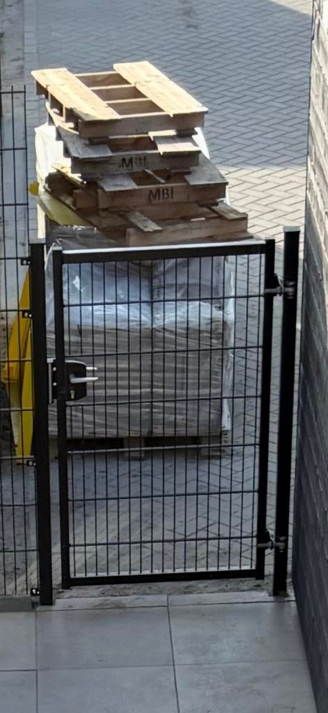 Enkele poort met dubbelstaafmat vulling b1000x h1500, Tuin en Terras, Ophalen, Met poort, Nieuw, Dubbelstaafmat hekwerk