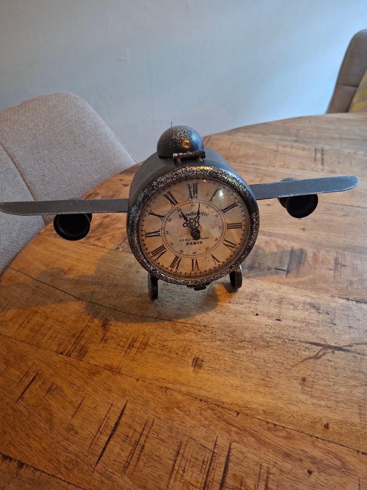 Vintage Vliegtuig Klok - Moulinette Paris, Ophalen