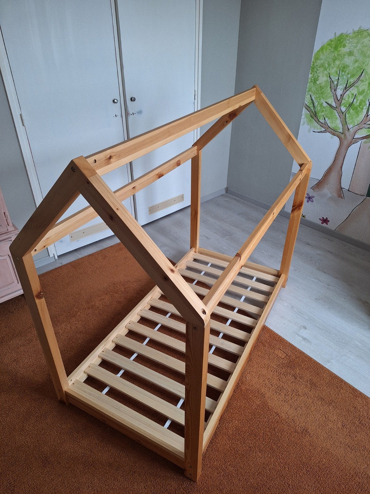 Houten kinderbed, 85 tot 100 cm, 140 tot 160 cm, Zo goed als nieuw, Ophalen
