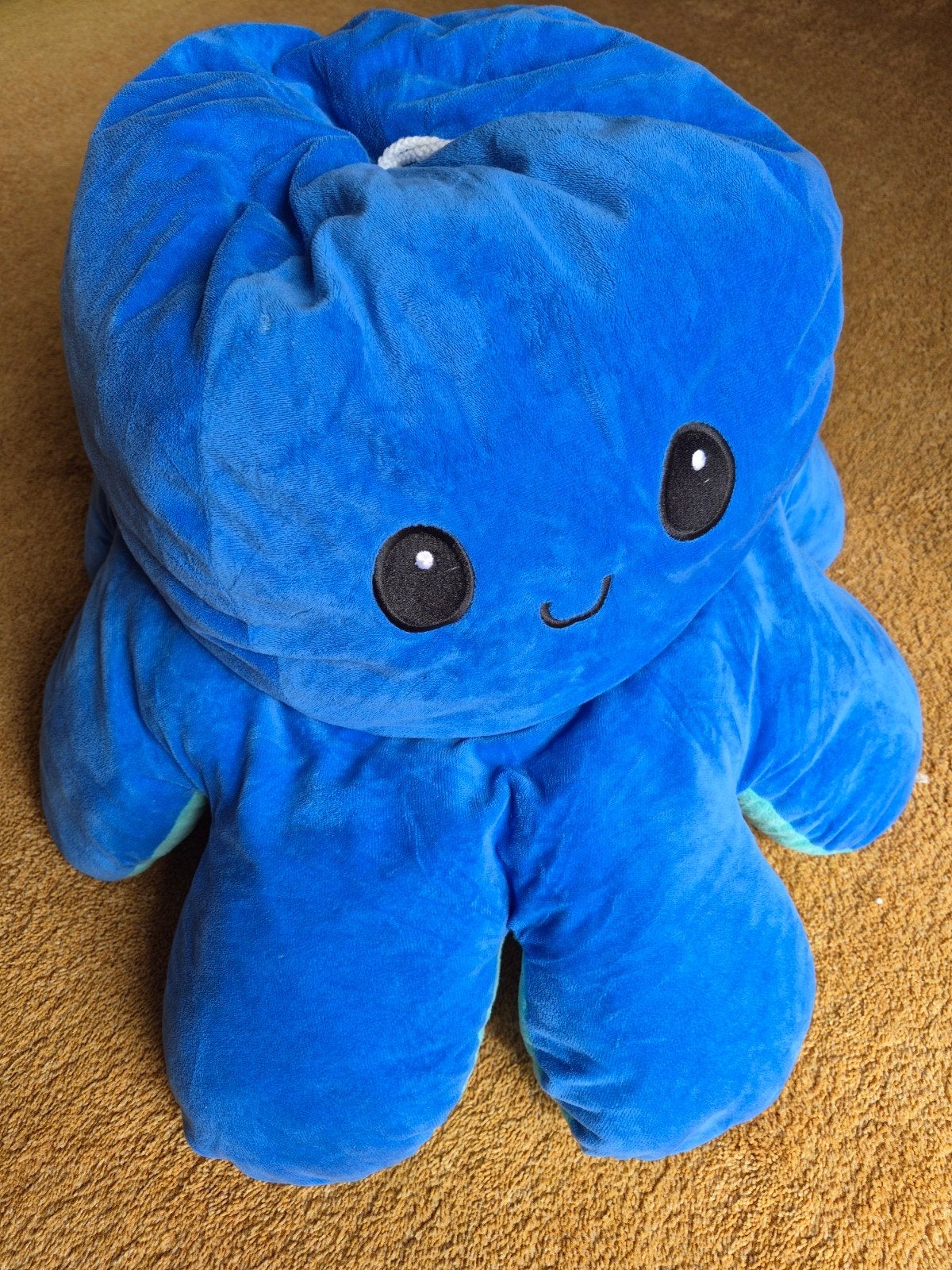 Omkeerbare Octopus Knuffel - Blauw/Turquoise, Kinderen en Baby's, Speelgoed | Knuffels en Pluche, Overige merken, Overige karakters