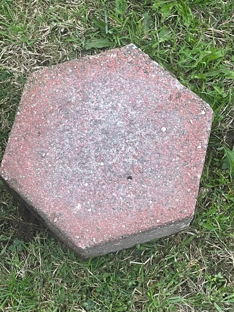 6-kant betontegels (lipstegels), Tuin en Terras, Ophalen, Gebruikt, 10 m² of meer, Beton