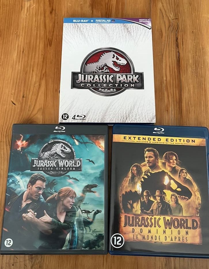 Jurassic Park 6-film collectie blu ray, Cd's en Dvd's, Verzenden, Zo goed als nieuw, Actie