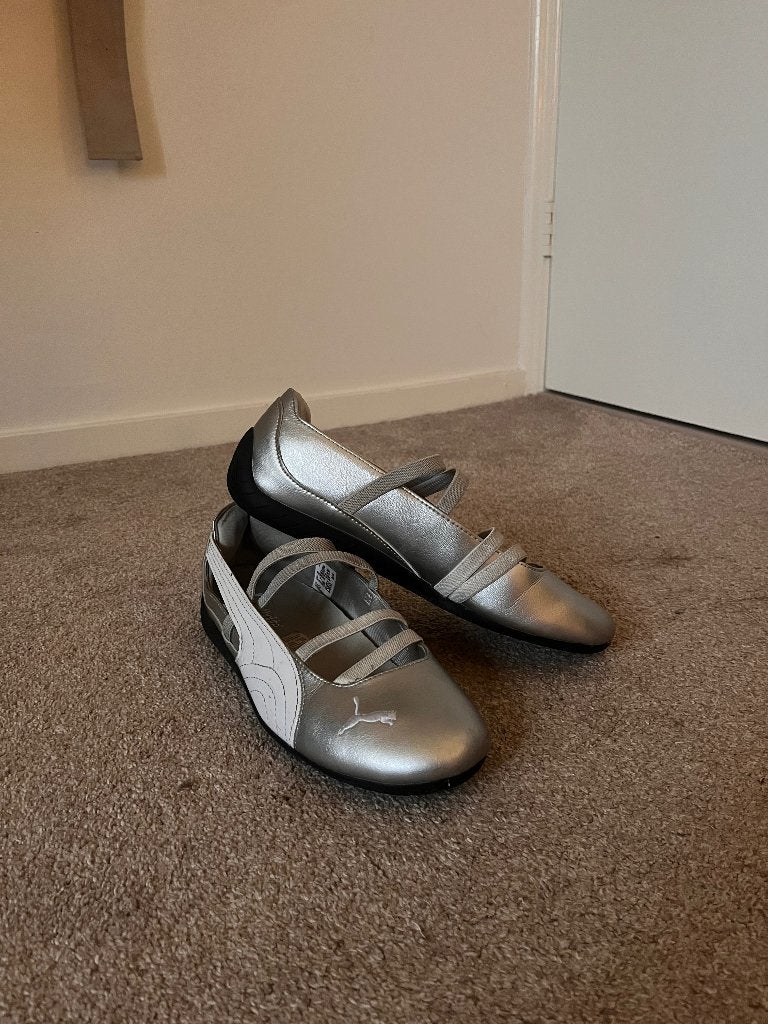 zilvere ballerina puma speedcats, Overige kleuren, Puma, Gedragen, Ballerina's
