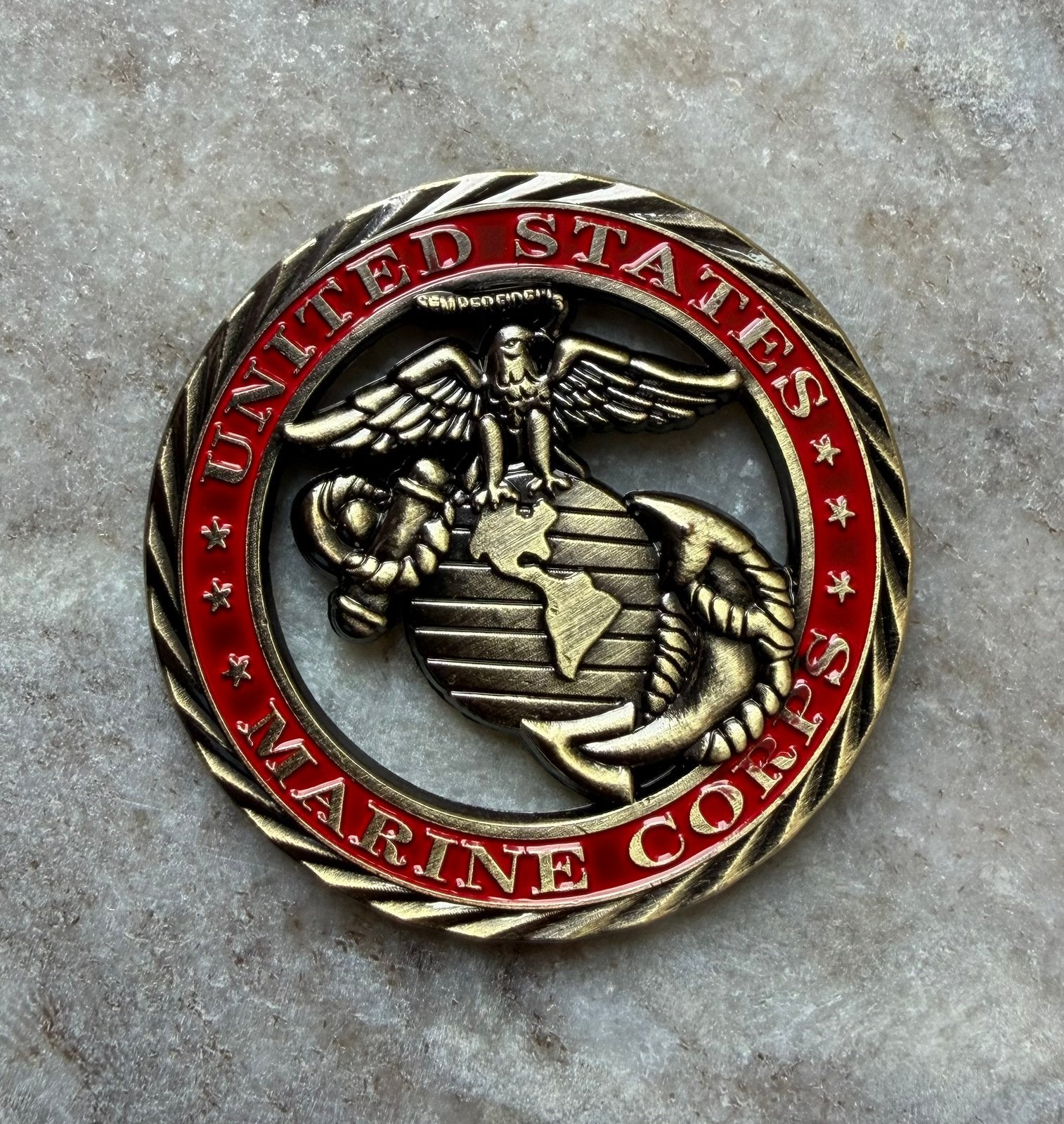US Marine Corps coin, Ophalen of Verzenden, Marine, Amerika, Embleem of Badge