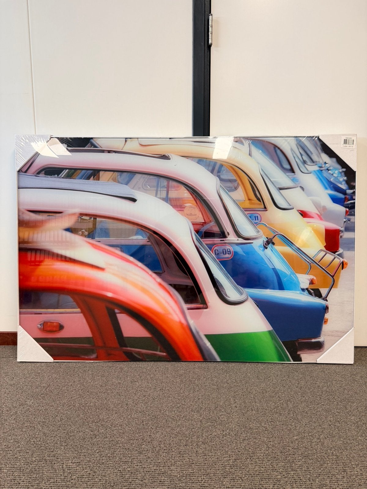 Glas schilderij klassieke autos NIEUW, Antiek en Kunst, Ophalen