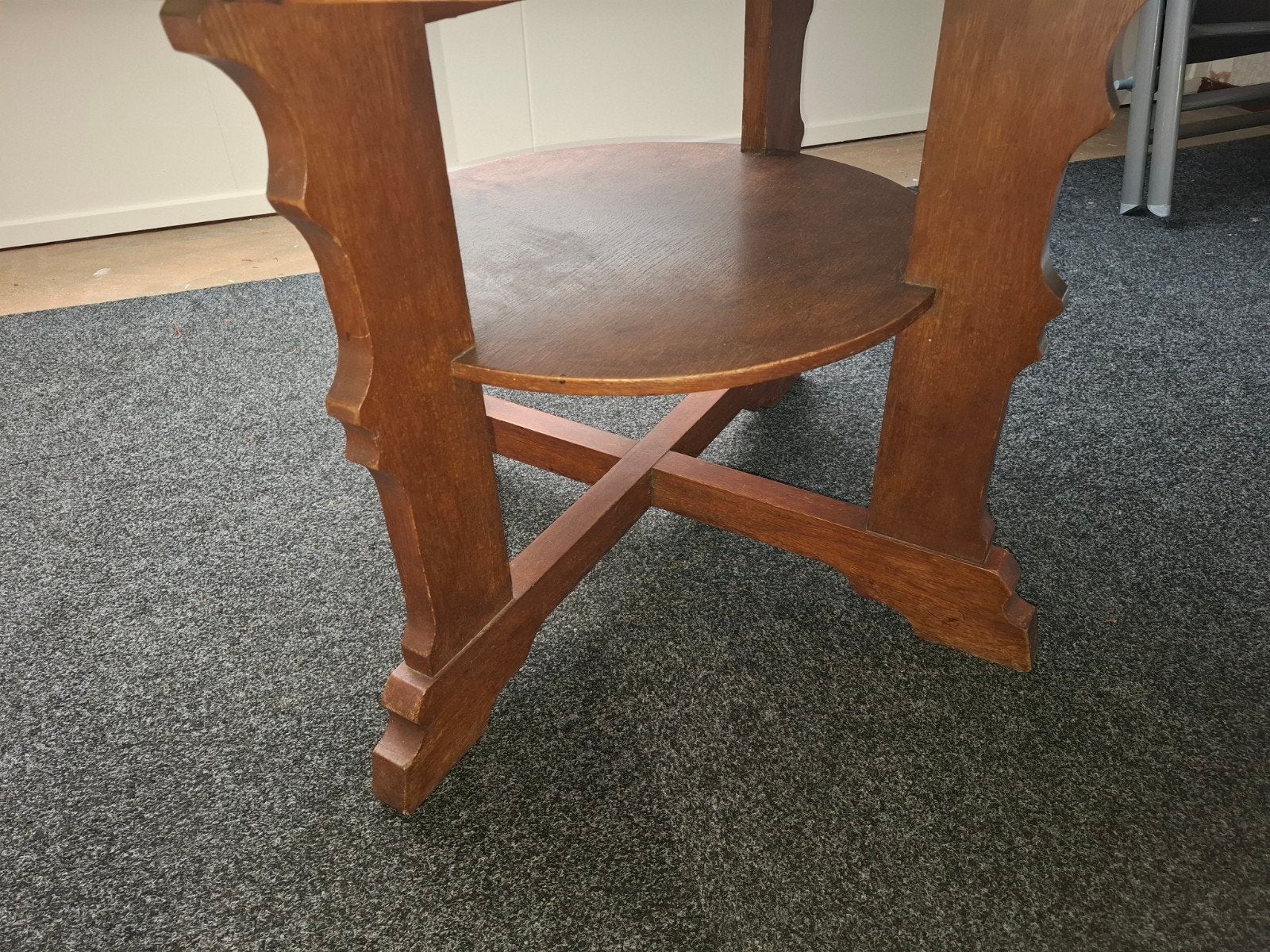 Antieke Salon Tafel - Rond Houten Bijzettafel, Ophalen