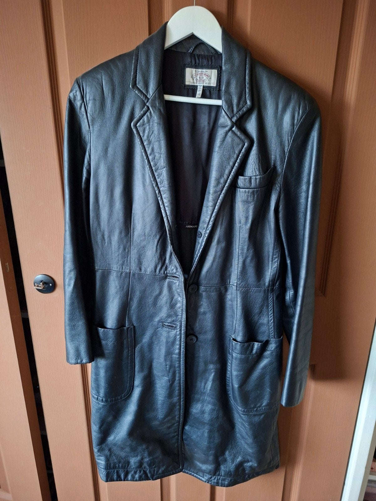Originele leren jas Armani damesmodel, Maat 38/40 (M), Armani, Zwart, Ophalen of Verzenden