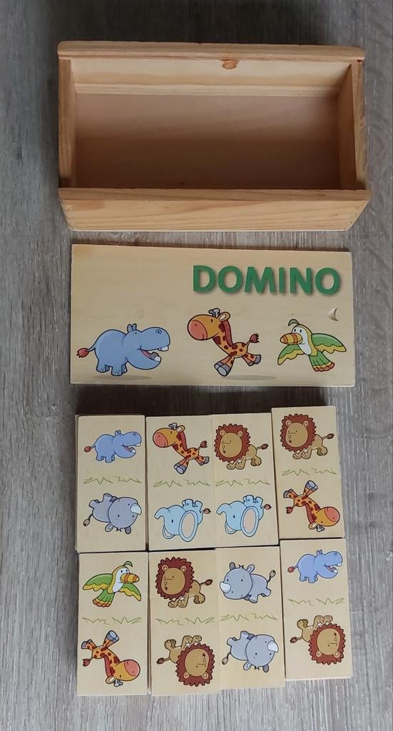 Houten Domino Spel met Dieren, Ophalen, Zo goed als nieuw, Overige typen