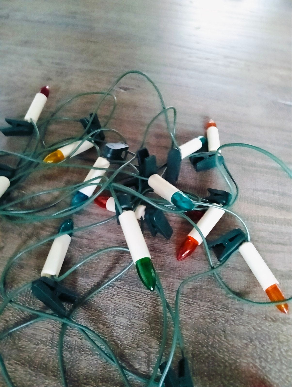 vintage gekleurde kerstverlichting kaarslampjes, Ophalen of Verzenden, Gebruikt