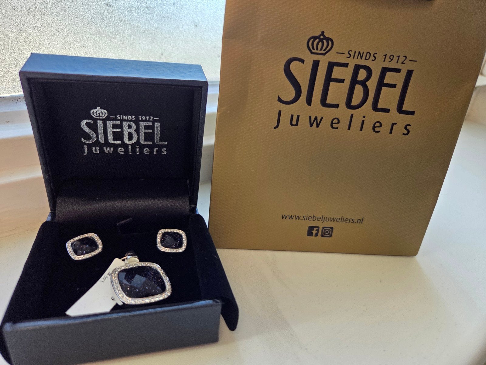 Siebel Luxe Oorbellen & Hanger Set Gift, Ophalen of Verzenden, Nieuw, Zilver, Zilver