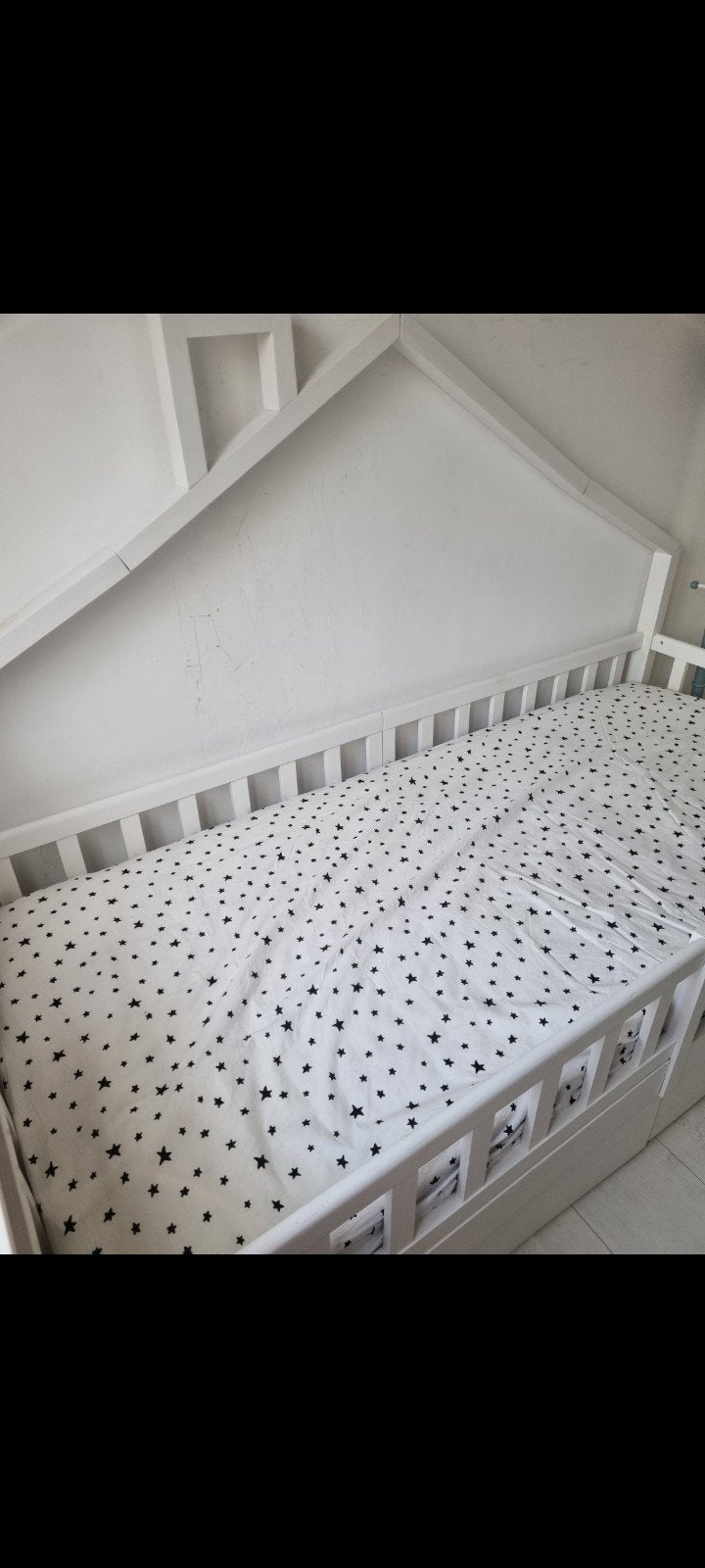 Nieuw Wit kinderbed met huisframe, Ophalen, 85 tot 100 cm, Nieuw, Lattenbodem