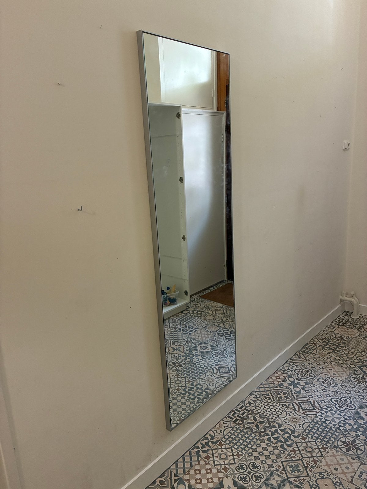 Boutiek/kapper spiegel stevig 60*188, Huis en Inrichting, Woonaccessoires | Spiegels, Ophalen, Zo goed als nieuw, Minder dan 100 cm