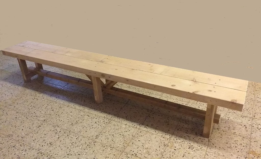 Tuinbankjes, tuintafels van balken sloophout / hardhout., Ophalen, Nieuw, Hout