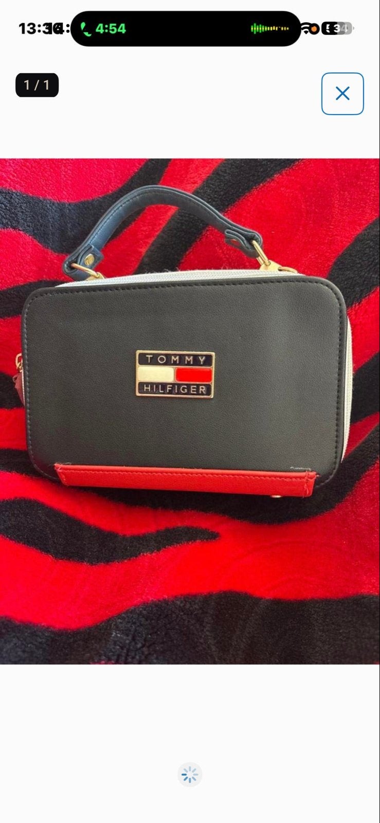 Tommy Hilfiger Handtas - Zwart met Rood en Wit, Ophalen of Verzenden, Zo goed als nieuw, Zwart, Handtas
