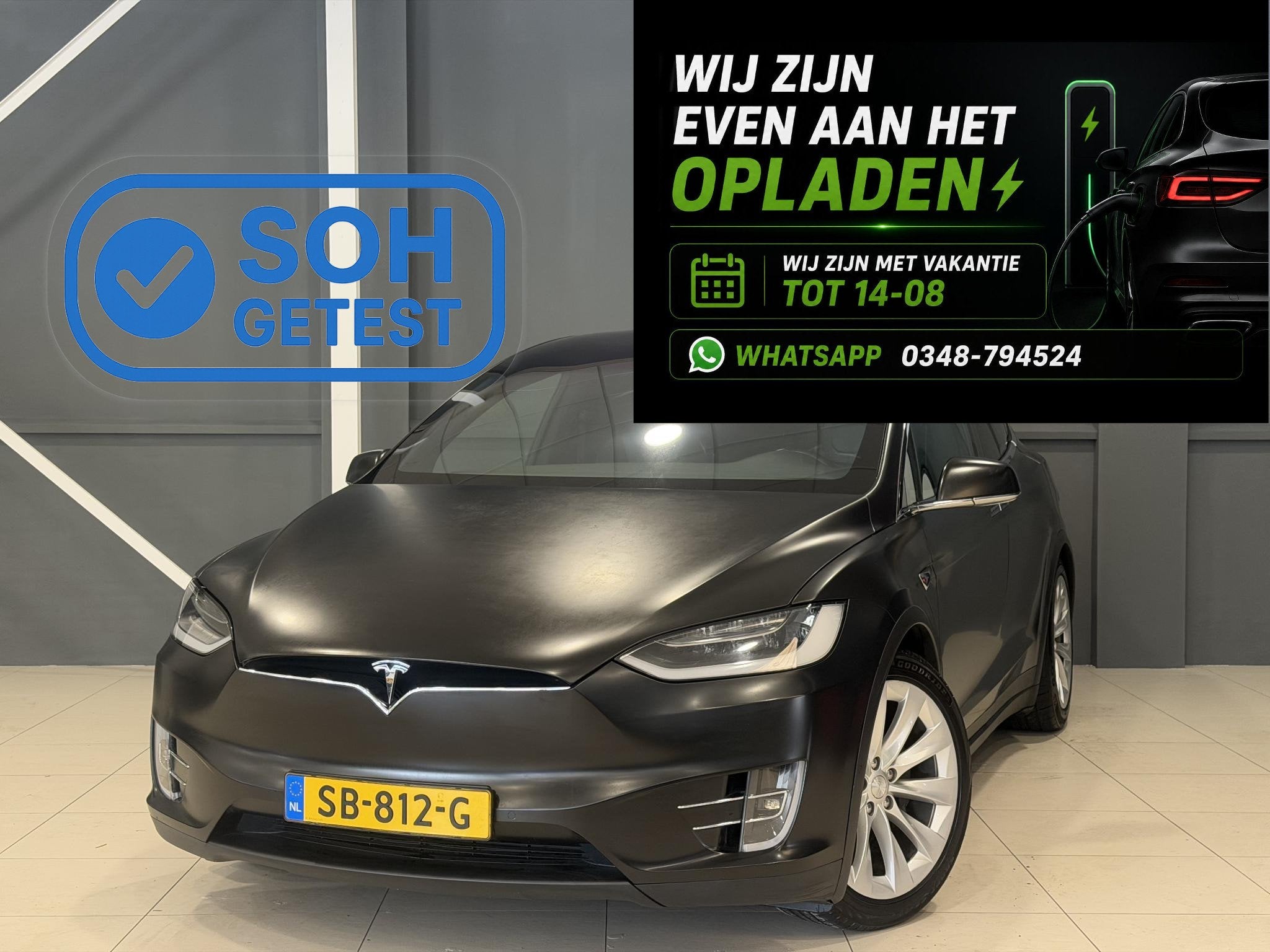 Tesla Model X 75D Base 7p. | Trekhaak | 7 Persoons | SOH 90%, Auto's, Tesla, Automaat, Model X, Gebruikt, 124 €/maand