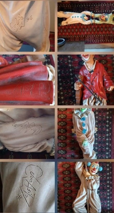 4x Originele Jun Asilo Clown Beelden (1995-1997), Ophalen of Verzenden, Gebruikt, Mens