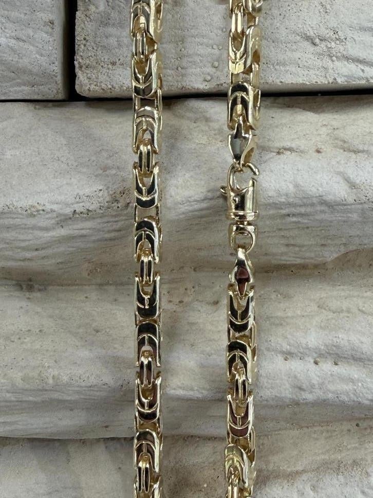 Gouden Fantasie Ketting 14kt, Sieraden, Tassen en Uiterlijk, Kettingen, Www.bredajuwelier.nl, Nieuw, Ophalen of Verzenden, Www.bredajuwelier.nl