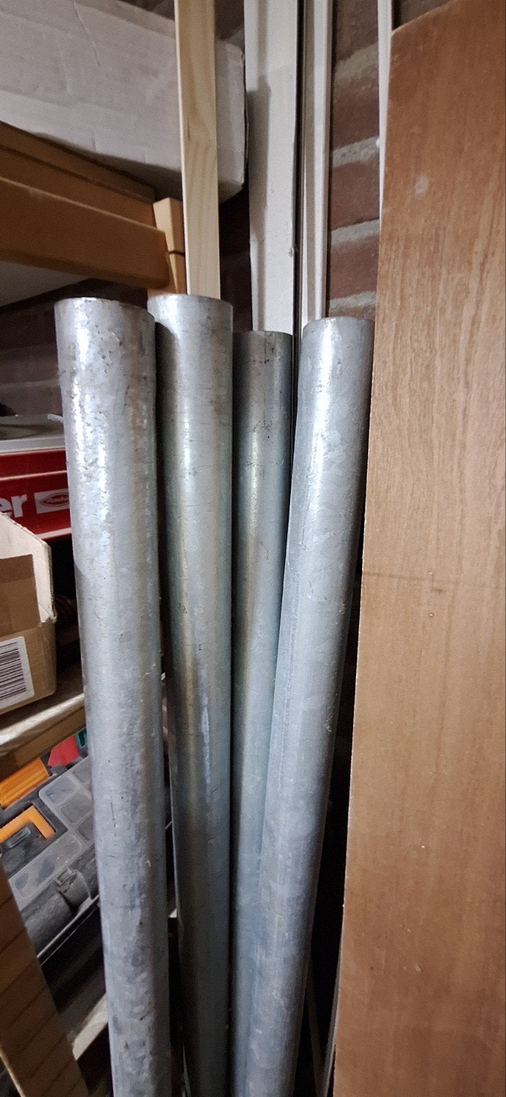 Stalen regenpijp 2 m 4stuks, Ophalen, Afvoer, Pvc, Nieuw