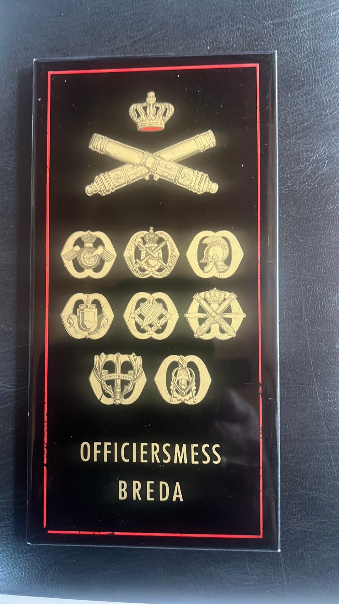 Ned. Artillerie Breda officiers mess, Verzamelen, Militaria | Algemeen, Ophalen of Verzenden, Landmacht, Nederland, Embleem of Badge