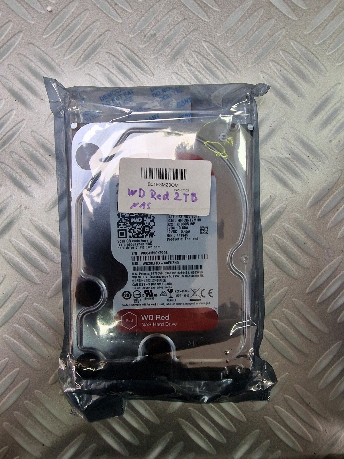 2TB WD Red NAS HDD - Betrouwbare opslag voor uw NAS, Intern, 2TB, Server, HDD