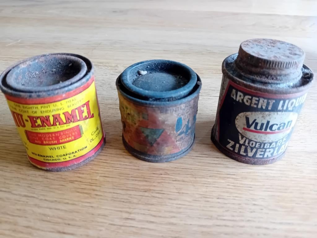 Antieke blikken , antieke verfblikjes, Verzamelen, Ophalen, Gebruikt, Overige