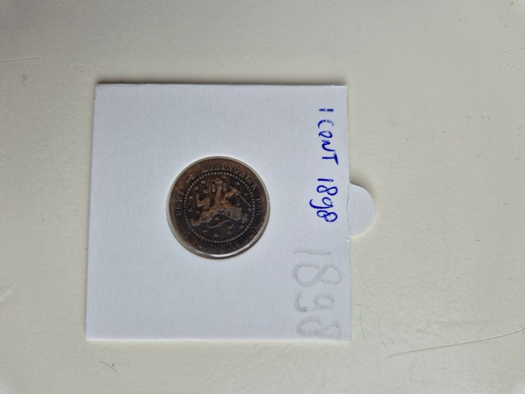 Munt 1 cent 1898 Wilhelmina, Postzegels en Munten, Munten | Nederland, Ophalen of Verzenden, Koningin Wilhelmina, 1 cent, Losse munt