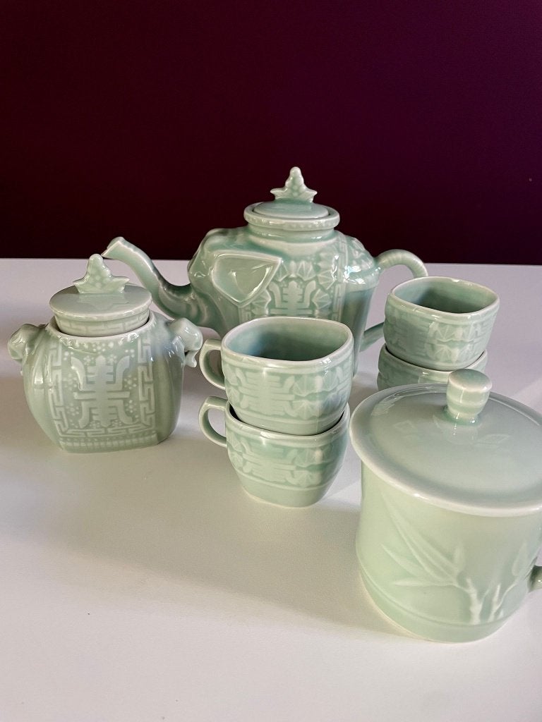 Thee servies - bombay company: theepot/suikerpot/4 kop, Aziatisch, Ophalen of Verzenden, Zo goed als nieuw, Theepot