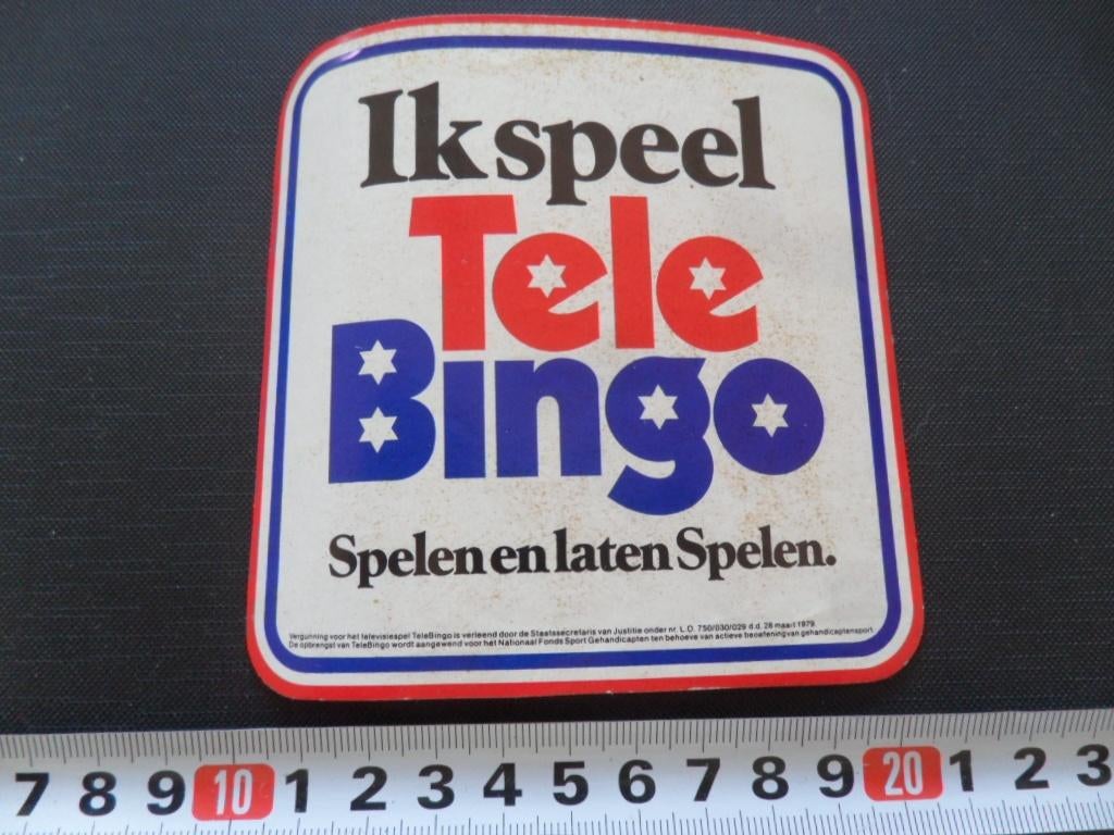 sticker Ik sppel Tele Bingo Spelen en laten spelen, Ophalen, Zo goed als nieuw