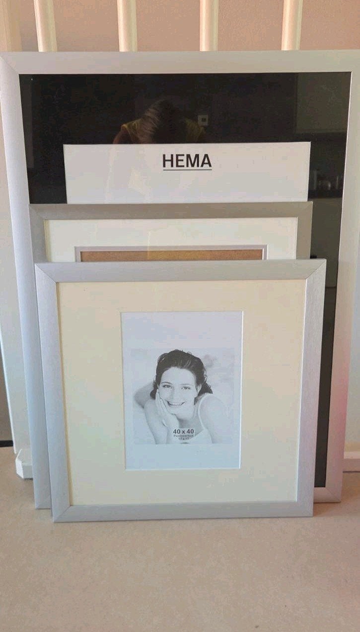 3 fotolijsten in diverse maten (40x40, 40x50, 50x70), Audio, Tv en Foto, Fotografie | Fotolijsten, Met glas, Standaard fotolijst