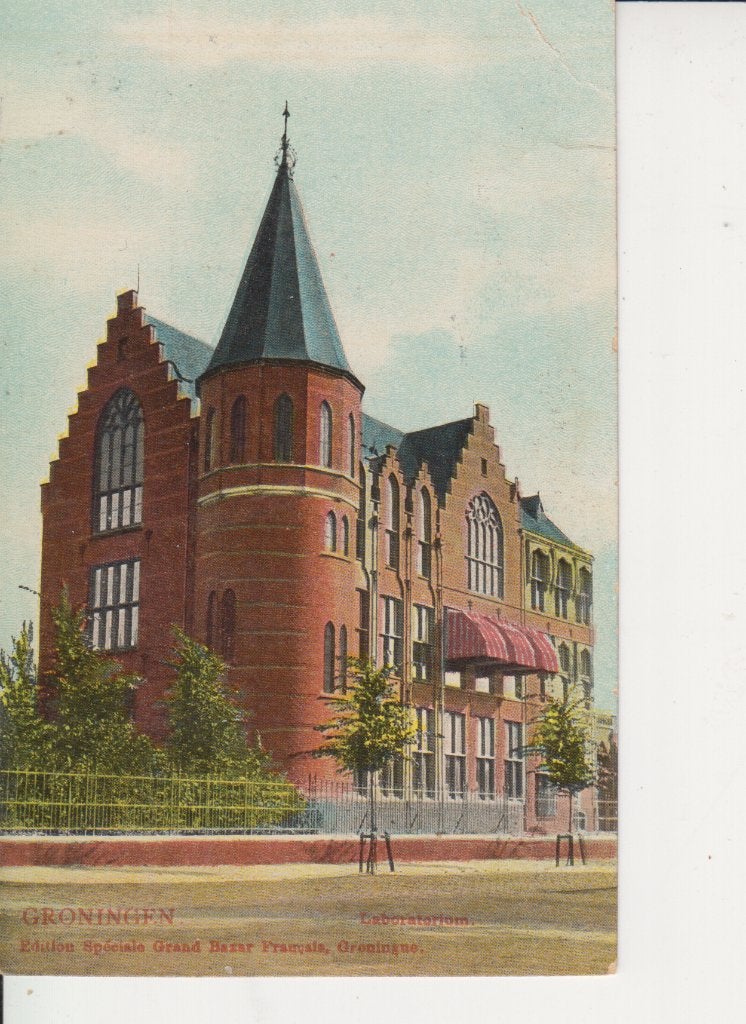 GRONINBGEN, Laboratorium, kaart 1910, Verzenden, Voor 1920, Gelopen, Groningen