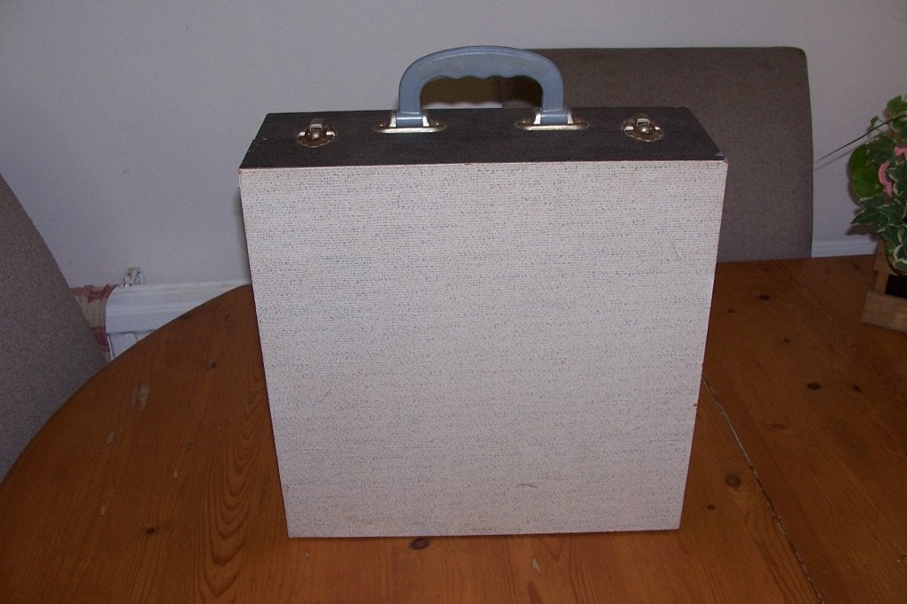 oude harmonica koffert voor lp's nr 12, Ophalen of Verzenden, Gebruikt, 12 inch, LP