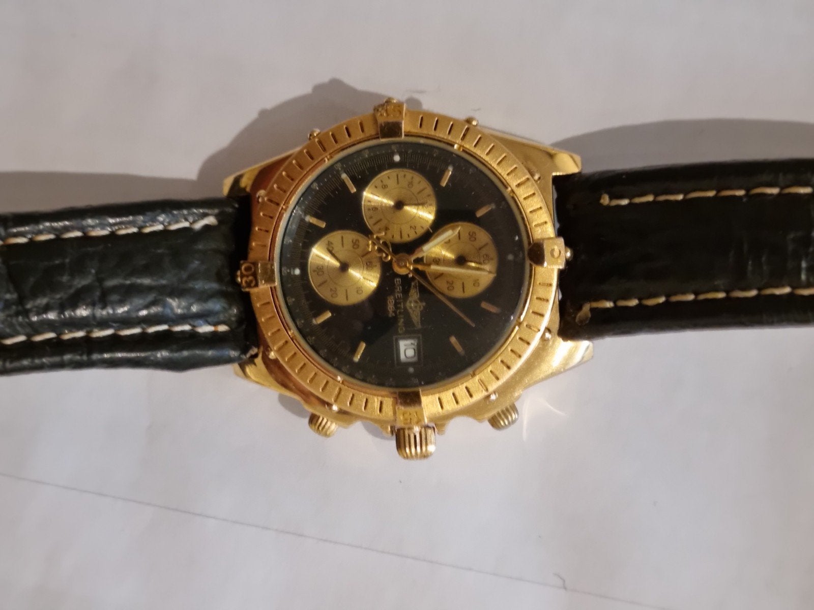 breitling chrono rose goud kleur, Sieraden, Tassen en Uiterlijk, Horloges | Dames, Overige merken, Leer, Polshorloge, Ophalen of Verzenden