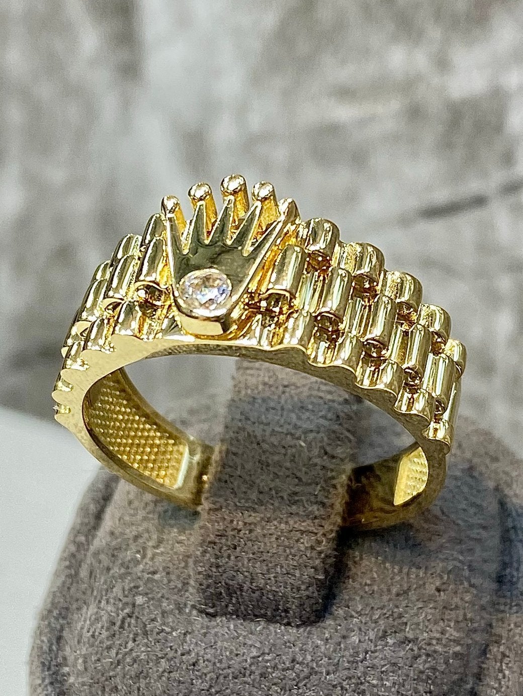 14k Gouden Rolex Kroon Ring, 20 of groter, Heer, Ophalen of Verzenden, Goud