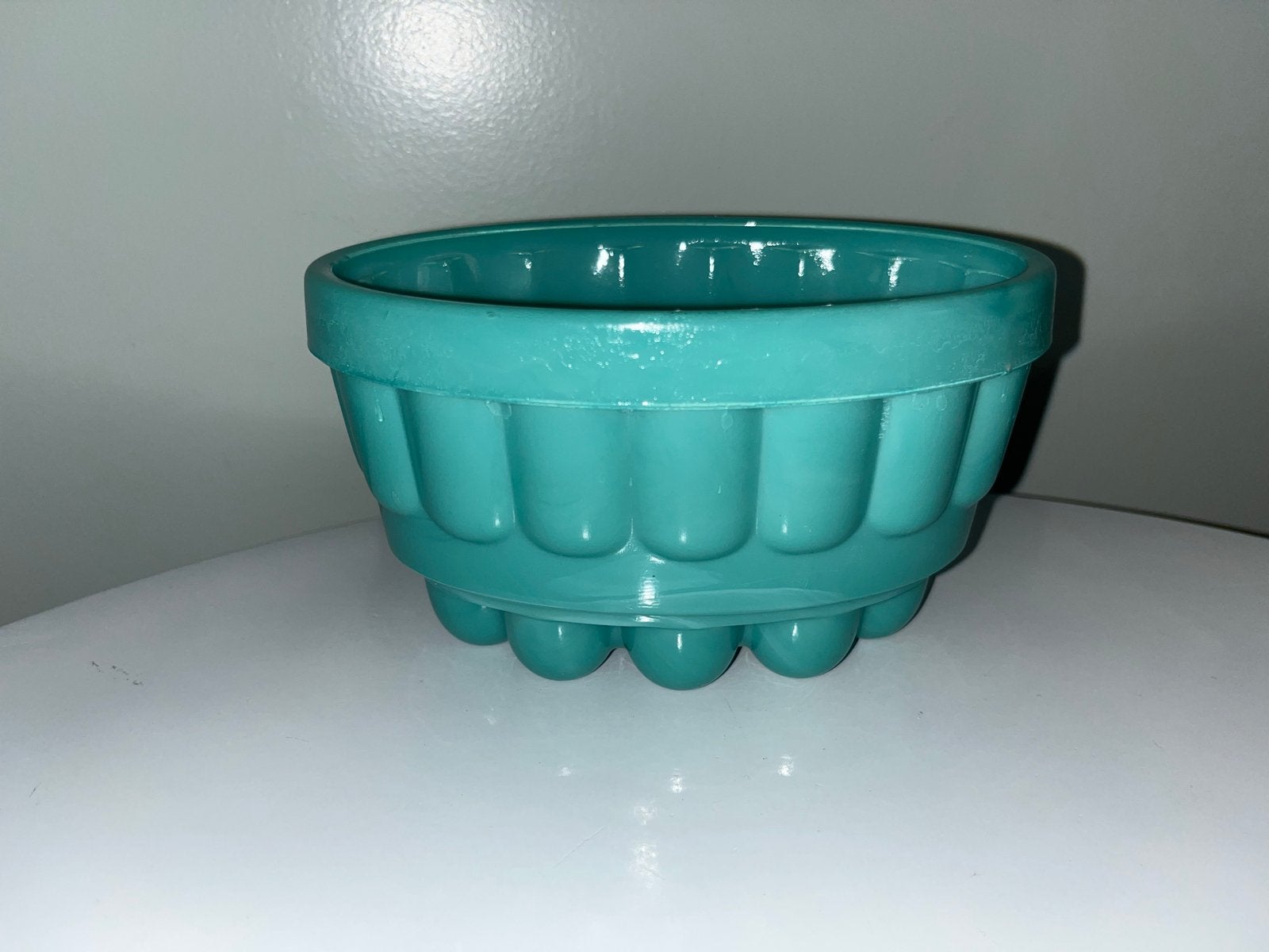 Vintage Turqoise Puddingvorm - Retro Keukengerei, Ophalen of Verzenden, Steen/keramiek, Meerkleurig, Overige merken