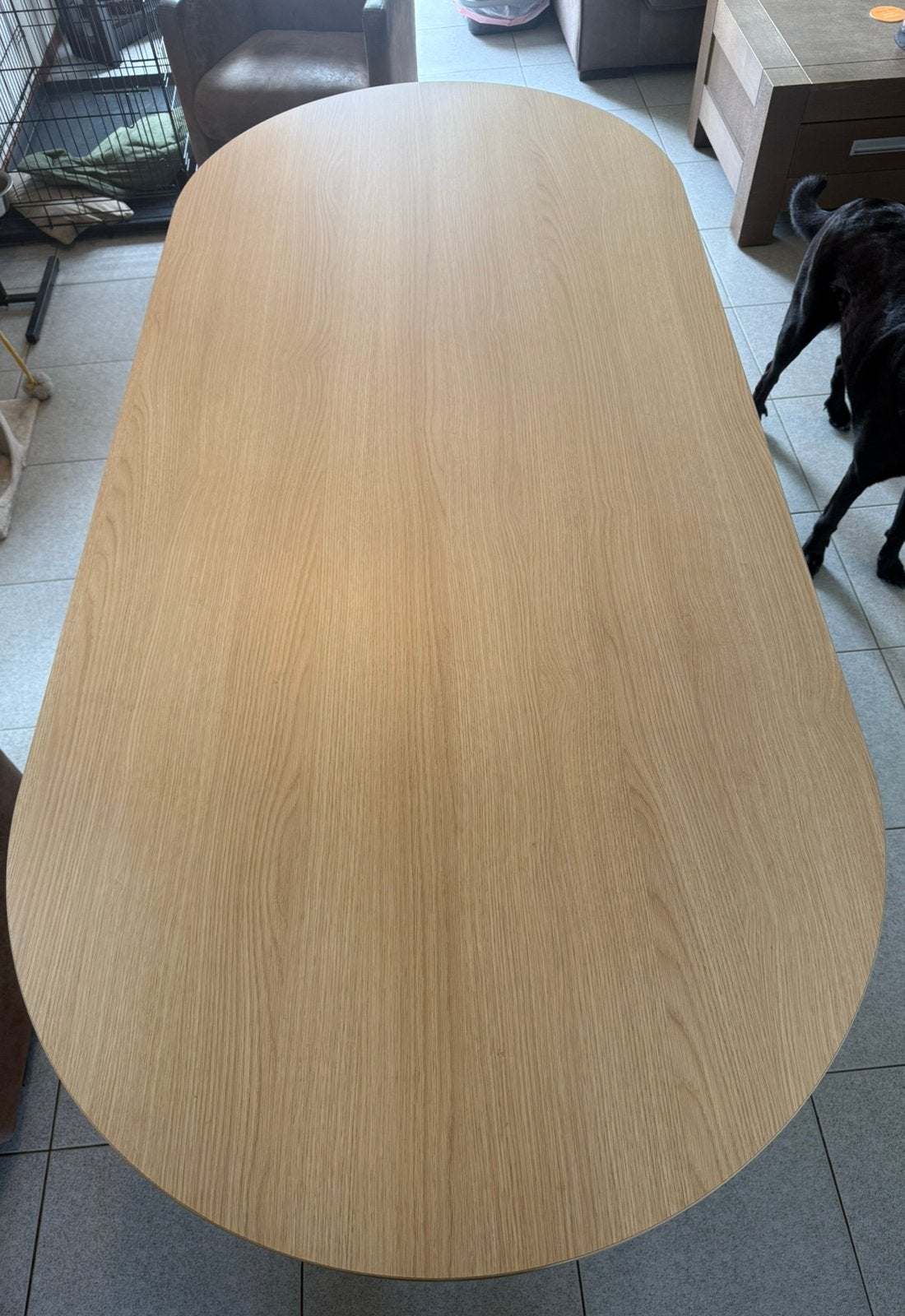 Ovale eettafel GRATIS, Ophalen, 100 tot 150 cm, Zo goed als nieuw, 150 tot 200 cm