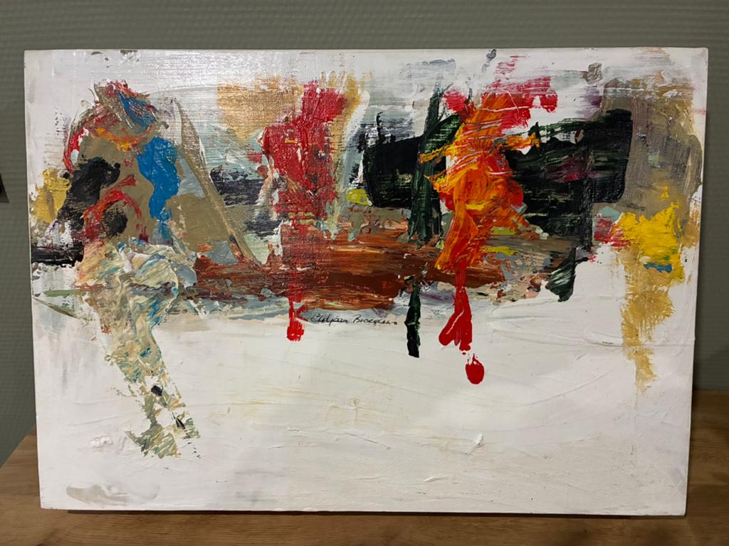 Abstract Schilderij - Gesigneerd Adjan Broeders, Ophalen