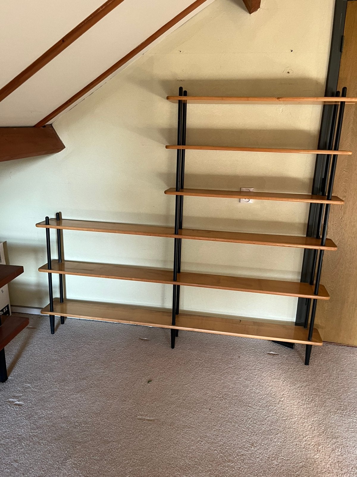 Vintage stokkenkast/boekenkast, Huis en Inrichting, Ophalen, Zo goed als nieuw
