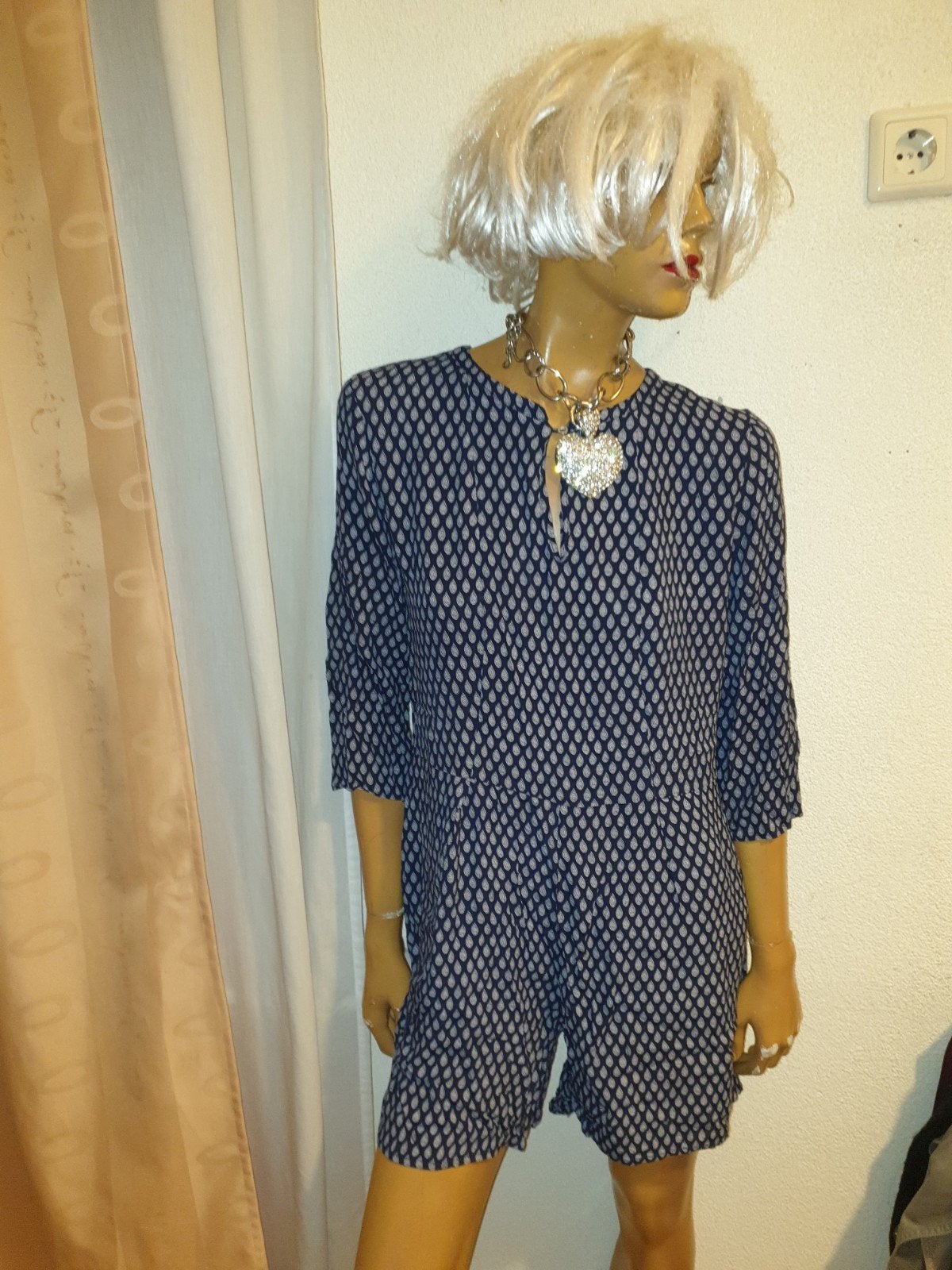 Leuke Playsuit met Patroon  mango maat L, Mango, Blauw, Maat 42/44 (L), Ophalen of Verzenden