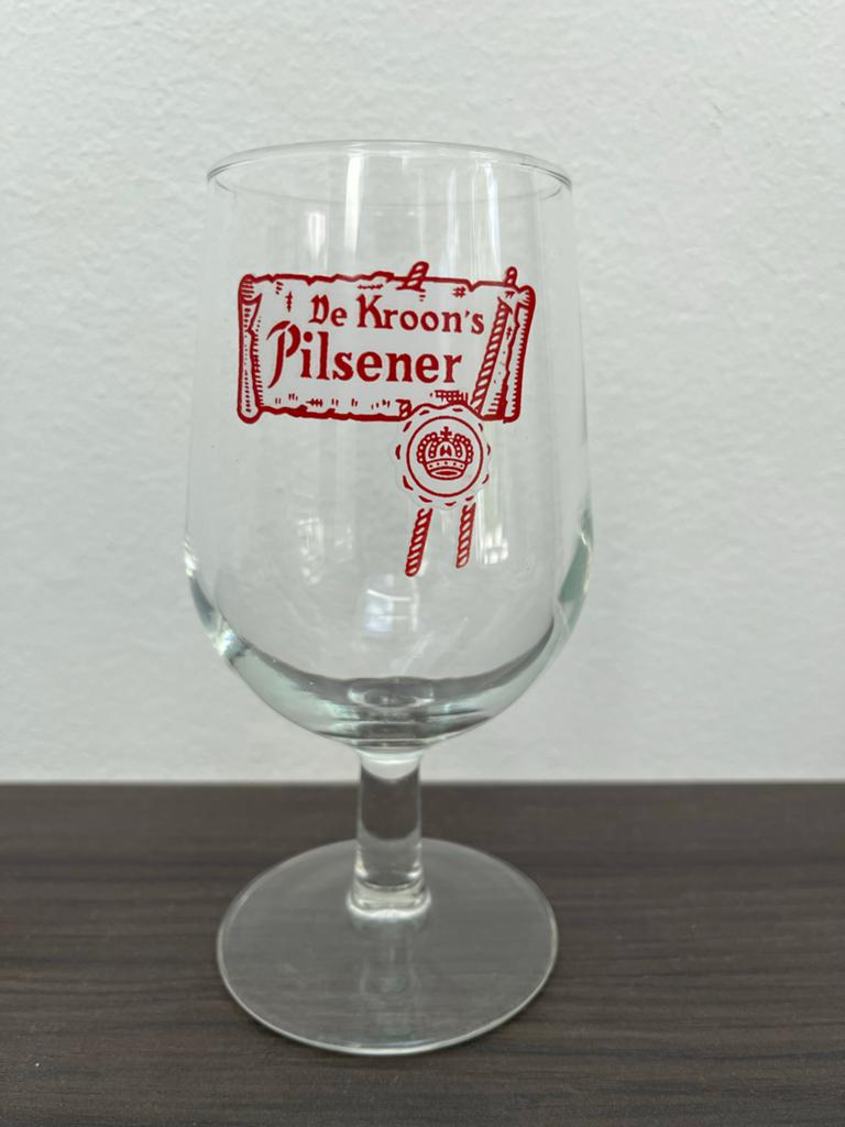 Oud bierglas De Kroon's Pilsener, Verzamelen, Ophalen of Verzenden, Zo goed als nieuw, Glas of Glazen, Overige merken