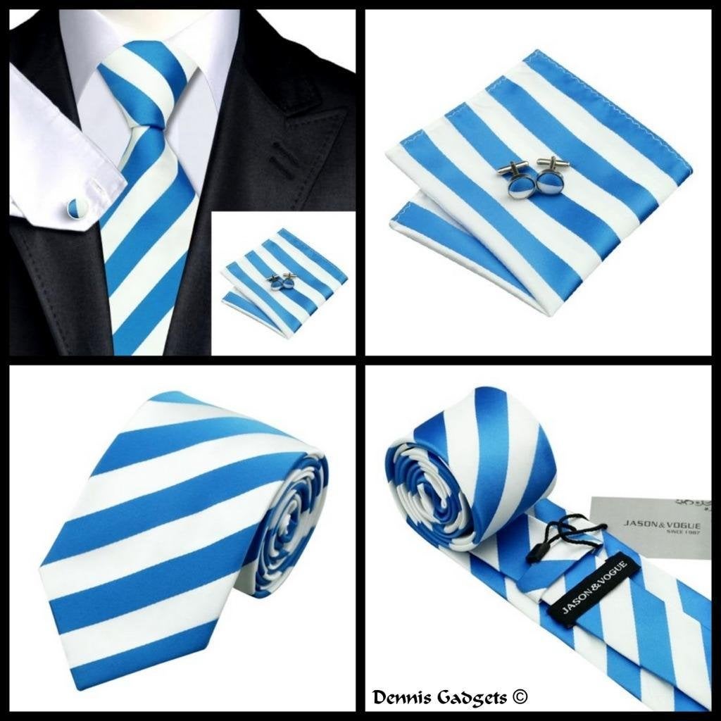 Dennis Gadgets: 100 % zijden stropdas ( 3 delig !! ) DG 0415, Ophalen of Verzenden, Nieuw, Blauw, Met patroon