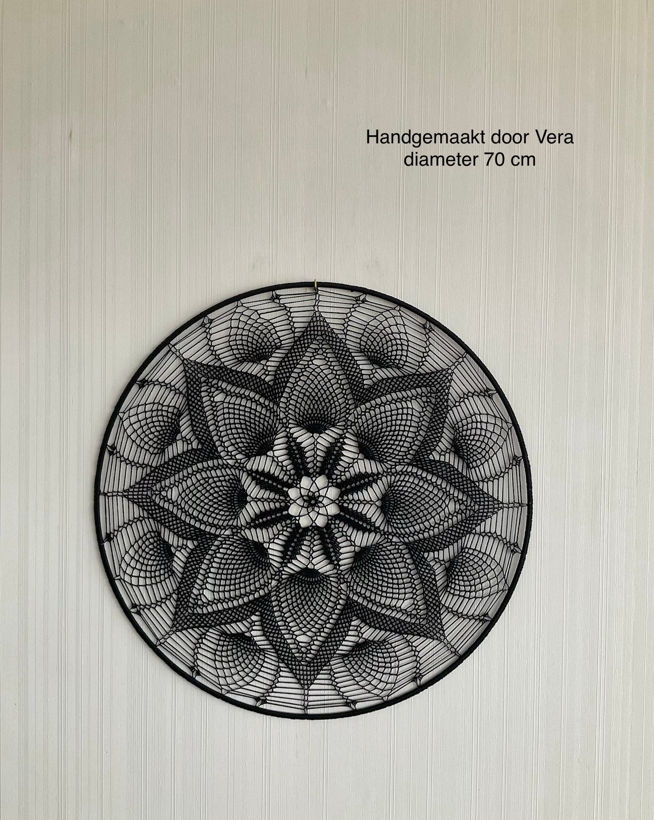 Prachtige handgemaakte mandala, diameter 70 cm, Ophalen, 70 cm, Zwart, Nieuw